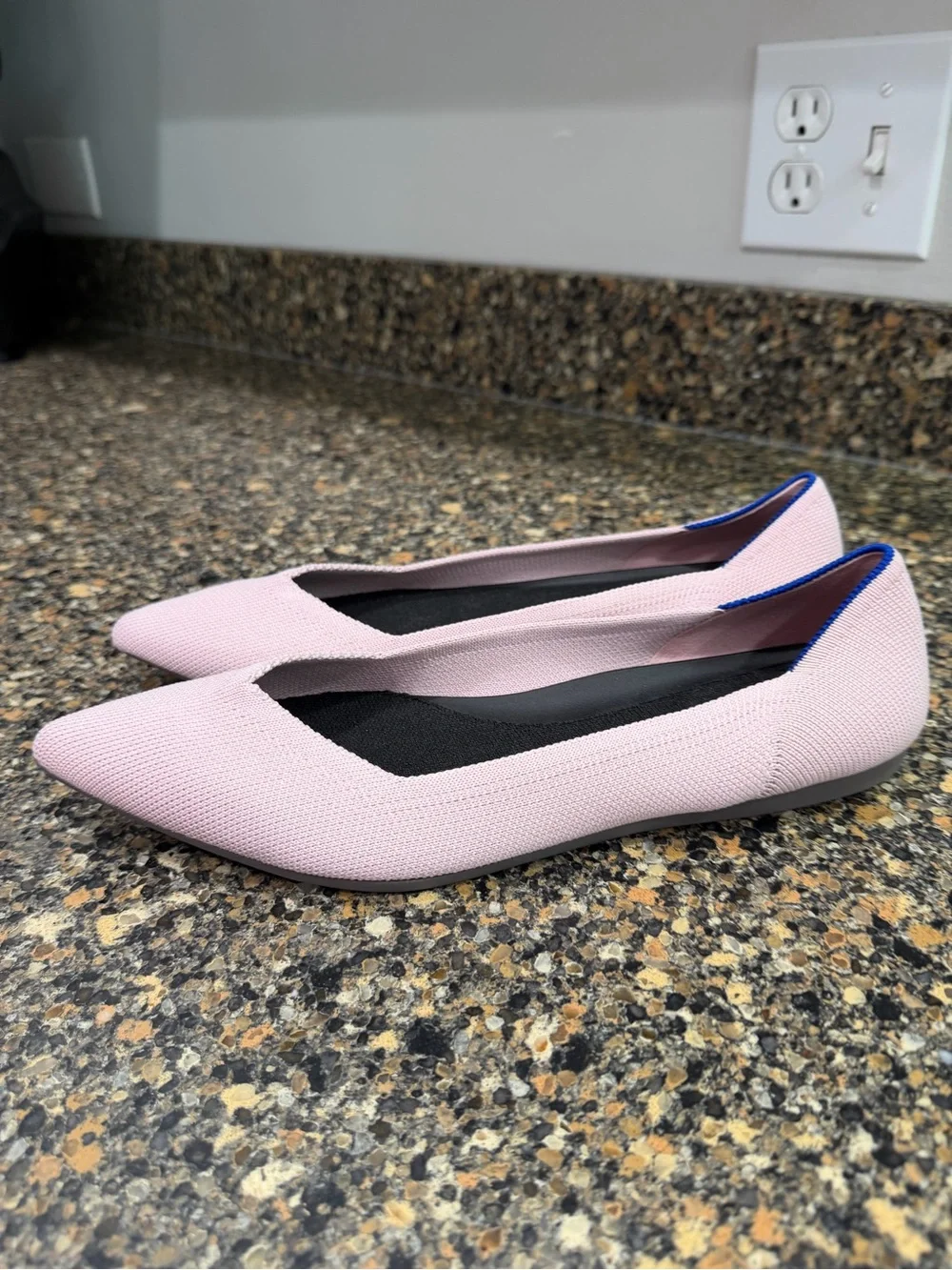 Women's Rothys  Pointed Knit Flats in Light Pink 10